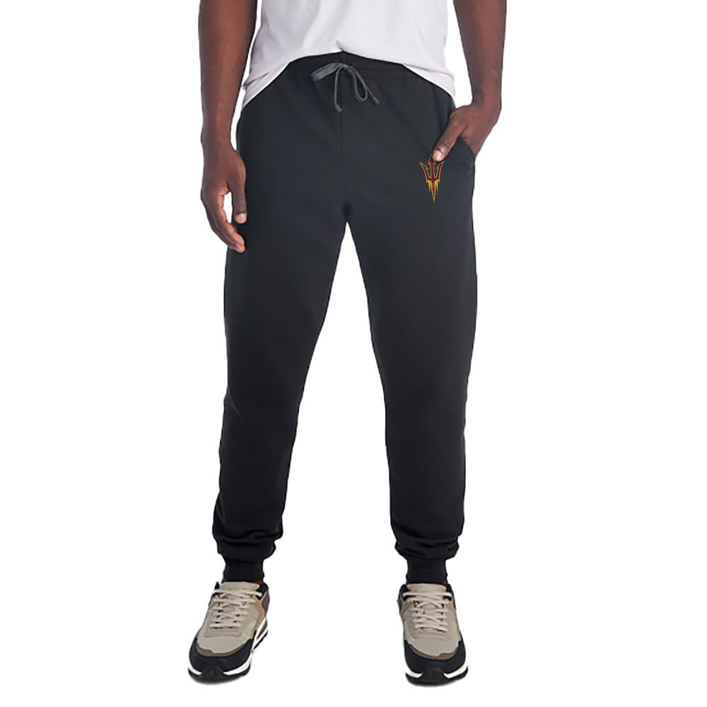 Campus Lab Arizona State University Primary Logo Hip Print Unisex Jogger Sweatpants with Pockets for Men and Women, Black, 2X-Large