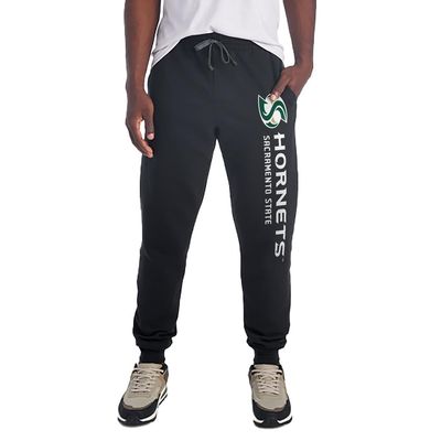 Sacramento State University Collegiate Team Logo Down The Leg Print Unisex Jogger Sweatpants with Pockets for Men and Women, Black, Small