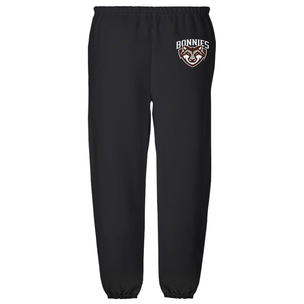 Campus Lab St. Bonaventure University Primary Logo Hip Print Unisex Jogger Sweatpants with Pockets for Men and Women, Black, Small