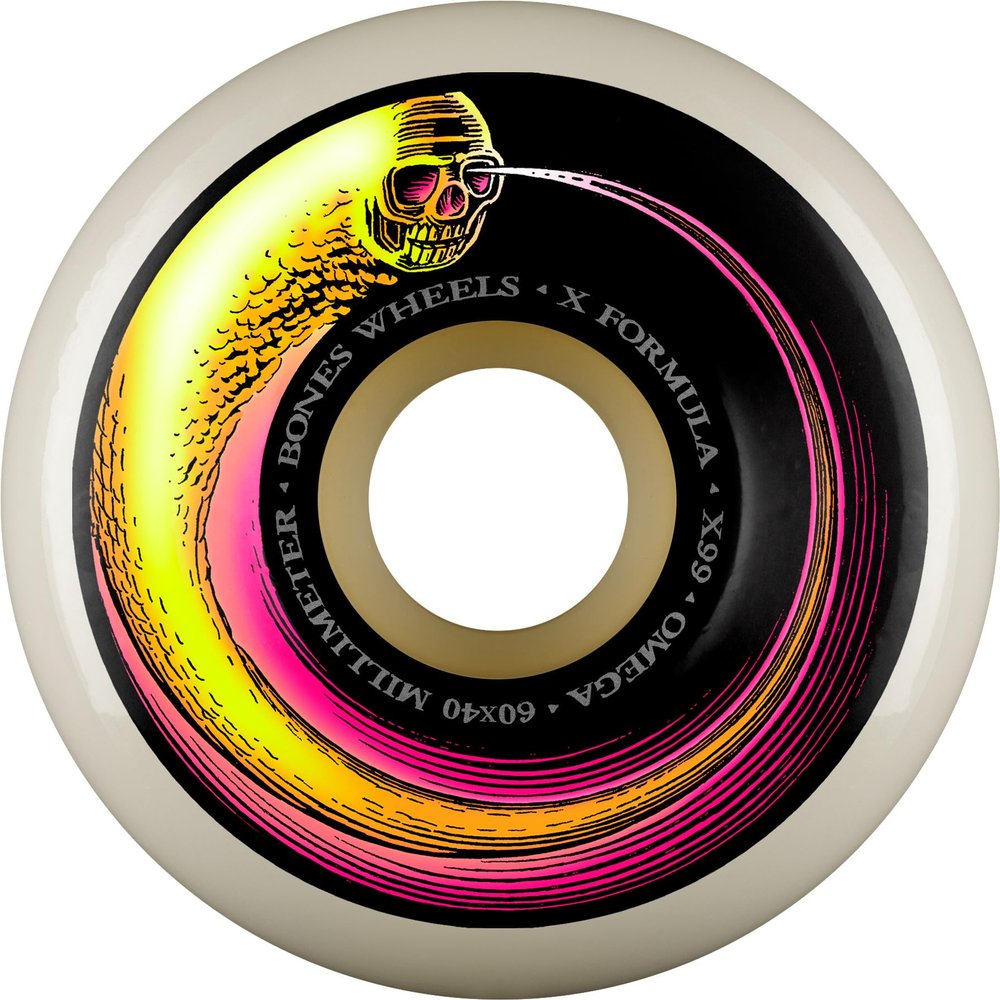 Bones Wheels Omega X-Formula Skateboard Wheels, 60mm x 40mm, 99A