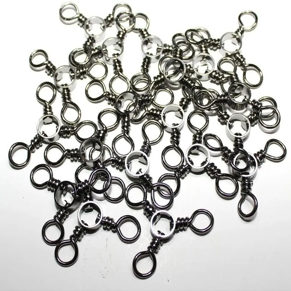 20 Pcs High Carbon Steel Three-Way Fishing Barrel Swivel 1# - 80LB Test - 20 Pcs