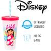 Silver Buffalo Disney Lilo and Stitch Tropical Character Poses 4 Pack Color Changing Plastic Tumbler with Lid and Reusable Straw, 24 Ounce view 4