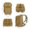 RooPoke Army Tactical Backpack 45L Large Military Assault Pack For Men,3 Day Bug Out Bag Molle Daypack For Women Camping Outdoor Sport Rucksack Backpacks-tan view 4