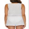BECCA Women's Standard Breezy Basics Romper, V-Neck, Casual, Beach Cover Ups, White view 3