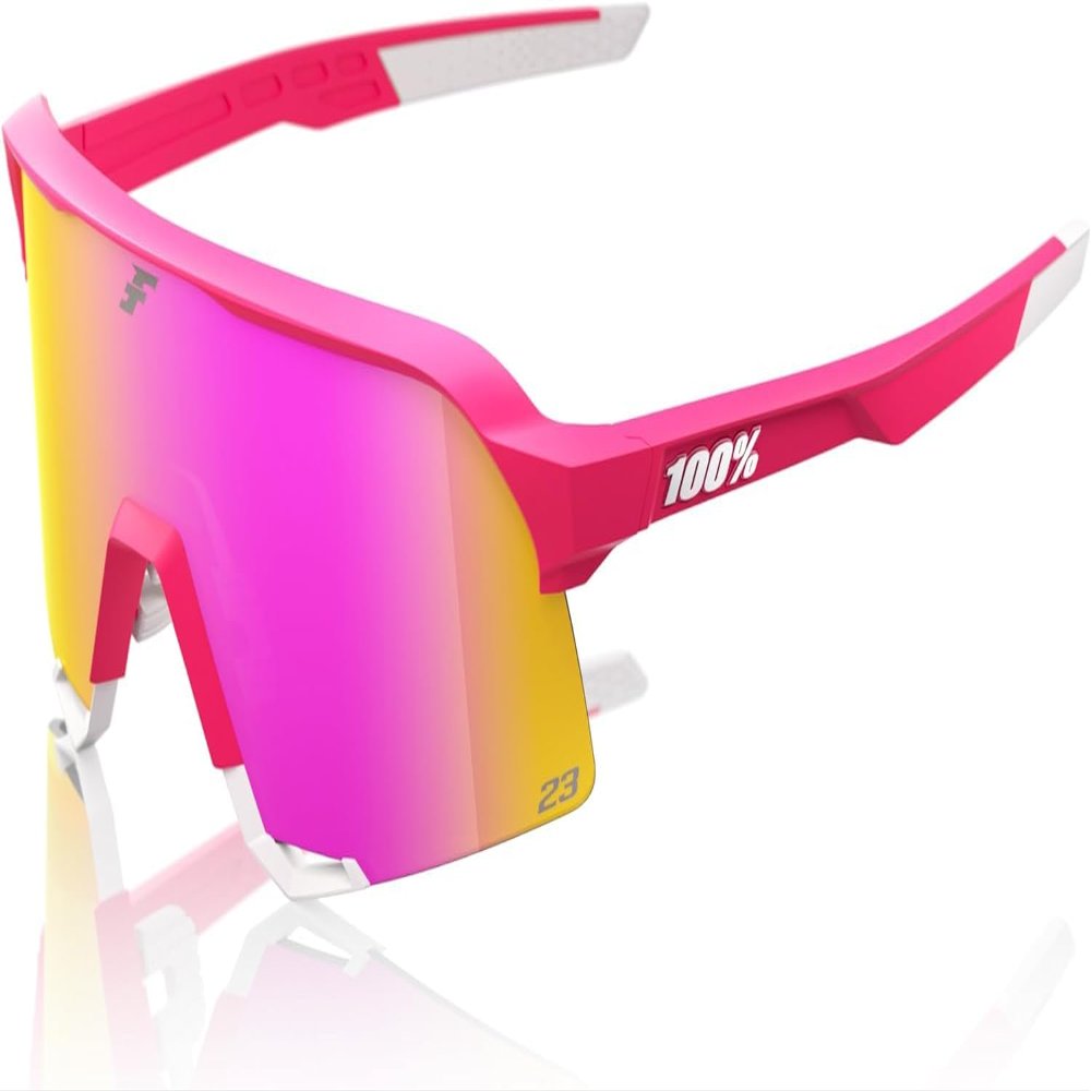 100% S3 - Sports Sunglasses for Women & Men - Impact Resistant Cycling and Riding - Biking Sunglasses UV Support - Tatis 24 LE - HiPER Vital Pink Mirror, Medium