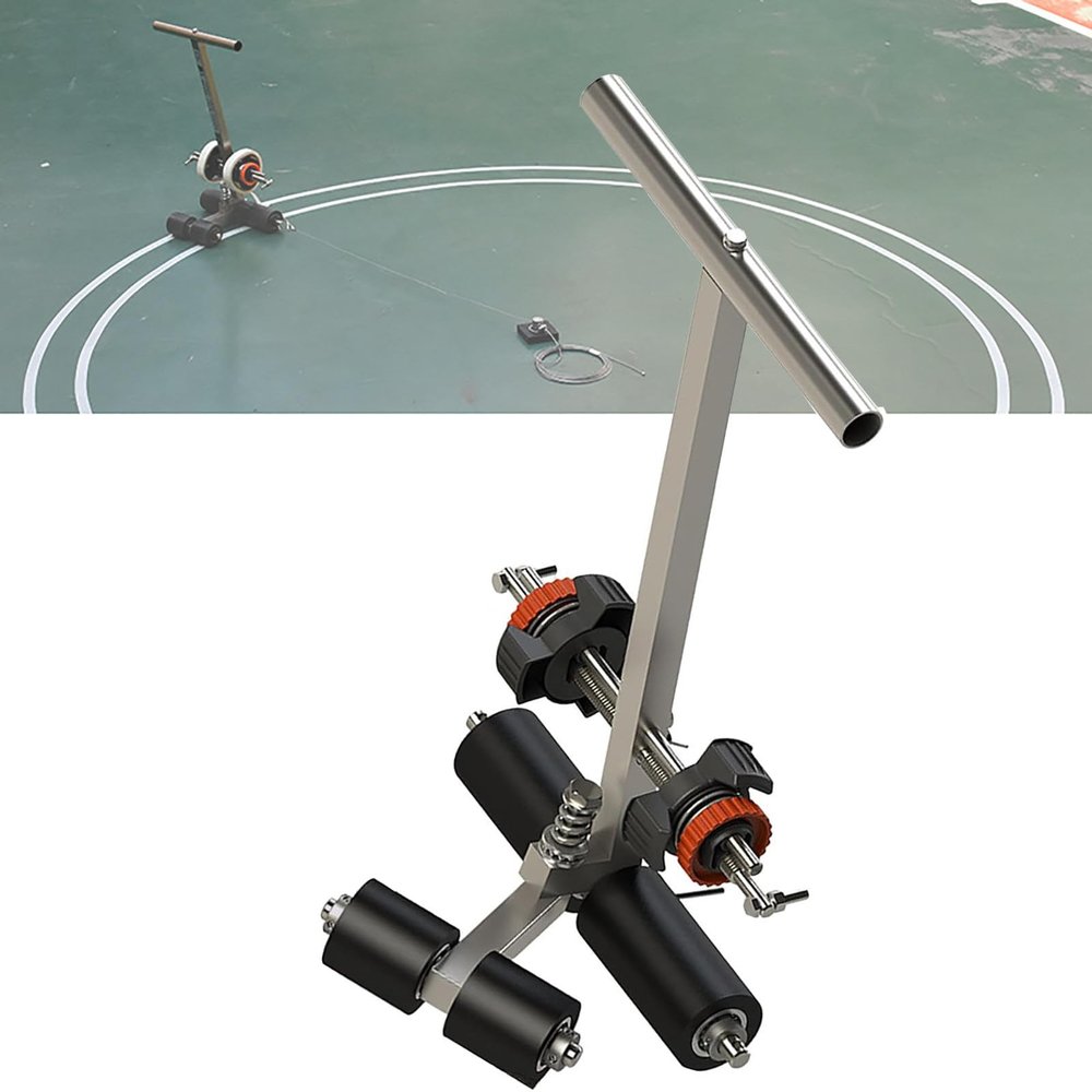 Dfdieratve Parking Lot Striping Machine, Playing Field Line Striping Machines with Circle Kit, Court Line Tape Machine, Basketball Court Line Kit for Concrete, Asphalt, Road Warning