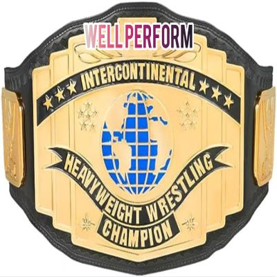 NineFit Basics Intercontinental World Heavyweight Wrestling Championship Title Belt Replica, Universal Championship Title Belt - Adult Size, Black