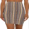 NineFit Basics Women's Mid-Waist Pencil Skirt Summer Modern Chic Multicolor Neutral/Warm Tone Stripes Versatile by PRINKAR (US, Alpha, Medium, Regular, Regular, Multicolor) view 1