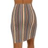 NineFit Basics Women's Mid-Waist Pencil Skirt Summer Modern Chic Multicolor Neutral/Warm Tone Stripes Versatile by PRINKAR (US, Alpha, Medium, Regular, Regular, Multicolor) view 2