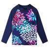 TFJH E 2-Piece Girls Long Sleeve Swimsuits UV 50+ Rash Guard Sets Kids Beachwear Daisy Navy 116/122 view 2