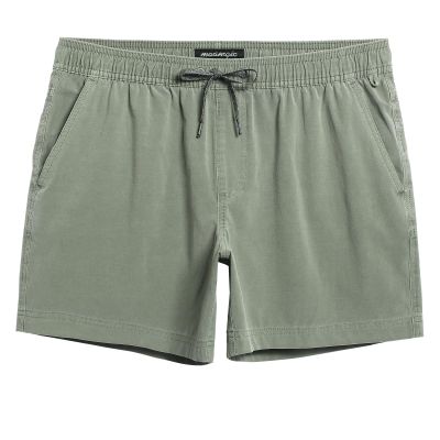 maamgic Men's 5 inch Inseam Shorts Pull-On Relaxed Fit Comfort Stretch Short Shorts with Pocket Washed Grey Green Large