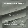 maamgic Men's 5 inch Inseam Shorts Pull-On Relaxed Fit Comfort Stretch Short Shorts with Pocket Washed Grey Green Large view 2