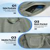 maamgic Men's 5 inch Inseam Shorts Pull-On Relaxed Fit Comfort Stretch Short Shorts with Pocket Washed Grey Green Large view 4