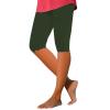 AMIMOJY Womens Plus Size Capris High Waisted Tummy Control Stretch Tight Leggings 2024 Summer Knee Length Yoga Capris Leggings for Women Tummy Control, Small, 03-dark Green view 1