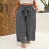 Angerella Women Summer High Waisted Lightweight Palazzo Pants Solid Color Wide Leg Long Lounge Pant Trousers with Pockets,Darkgray L view 3