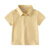 Ikevan Baby and Toddler Boys Classic Short Sleeve Polo Shirt Summer Solid Color Dress Shirt Top (Beige, 3-4 Years) view 1