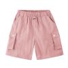 Rolanko Girls Cargo Shorts Lightweight Parachute Short Pants with Pockets Summer Cargo Shorts for Kids Casual Hiking Sports (Pink, 10-11 Years) view 1