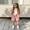 Rolanko Girls Cargo Shorts Lightweight Parachute Short Pants with Pockets Summer Cargo Shorts for Kids Casual Hiking Sports (Pink, 10-11 Years) view 2