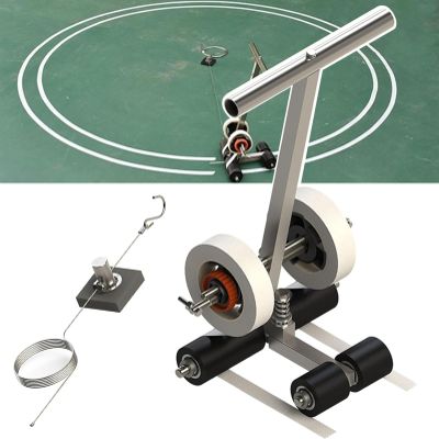 Dfdieratve Basketball Court Marking Kit, Floor Tape Applicator Parking Lot Striping Machine, Playing Field Line Striping Machines with Circle Kit for Driveway, Concrete, Asphalt, Backyard