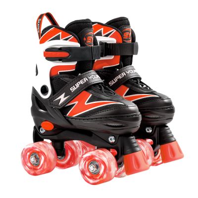 SUPER YOUNGSTER Adjustable Roller Skates Boys Kids Ages 5-8 8-12 Roller Skates Girls with Light up Wheels, Fun Rollerskate for Youth Toddlers