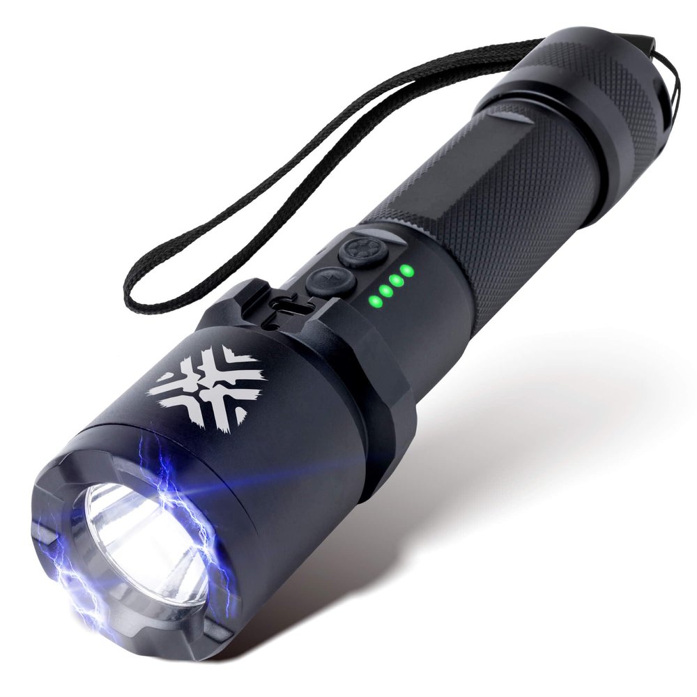Pain Safari Tactical Flashlight 2000: 25,000V Stun Gun Torch | Emits 3.1 Pain Inducing Microcoulombs (C) Charge | Non-Lethal Defense, No License | Aircraft-Grade Aluminum | Gun-Free Zone Friendly