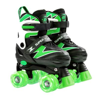 SUPER YOUNGSTER Adjustable Roller Skates Boys Kids Ages 5-8 8-12 Roller Skates Girls with Light up Wheels, Fun Rollerskate for Youth Toddlers