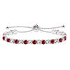 Uloveido Sparkling Stylish Cubic Zirconia Tennis Bracelets for Women - Crystal Tennis Chain Bracelet with Adjustable Slider Bolo Clasp (Red- White) view 1
