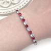 Uloveido Sparkling Stylish Cubic Zirconia Tennis Bracelets for Women - Crystal Tennis Chain Bracelet with Adjustable Slider Bolo Clasp (Red- White) view 2