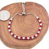 Uloveido Sparkling Stylish Cubic Zirconia Tennis Bracelets for Women - Crystal Tennis Chain Bracelet with Adjustable Slider Bolo Clasp (Red- White) view 3