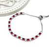 Uloveido Sparkling Stylish Cubic Zirconia Tennis Bracelets for Women - Crystal Tennis Chain Bracelet with Adjustable Slider Bolo Clasp (Red- White) view 4
