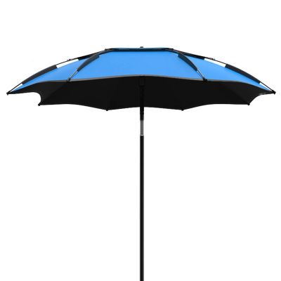 Dntum Fishing Umbrella Water Proof Outdoor Sunshade Shelter Canopy - with 360 Tilt Telescoping Pole - Portable Beach Umbrellas with Carry Bag - Windproof Garden Parasol with Sand Anchor