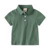 Ikevan Baby and Toddler Boys Classic Short Sleeve Polo Shirt Summer Solid Color Dress Shirt Top (Green, 18-24 Months) view 1