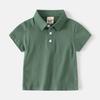 Ikevan Baby and Toddler Boys Classic Short Sleeve Polo Shirt Summer Solid Color Dress Shirt Top (Green, 18-24 Months) view 2