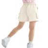 Rolanko Girls Cargo Shorts Lightweight Parachute Short Pants with Pockets Summer Cargo Shorts for Kids Casual Hiking Sports (Beige, 10-11 Years) view 3
