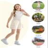 Rolanko Girls Cargo Shorts Lightweight Parachute Short Pants with Pockets Summer Cargo Shorts for Kids Casual Hiking Sports (Beige, 10-11 Years) view 4