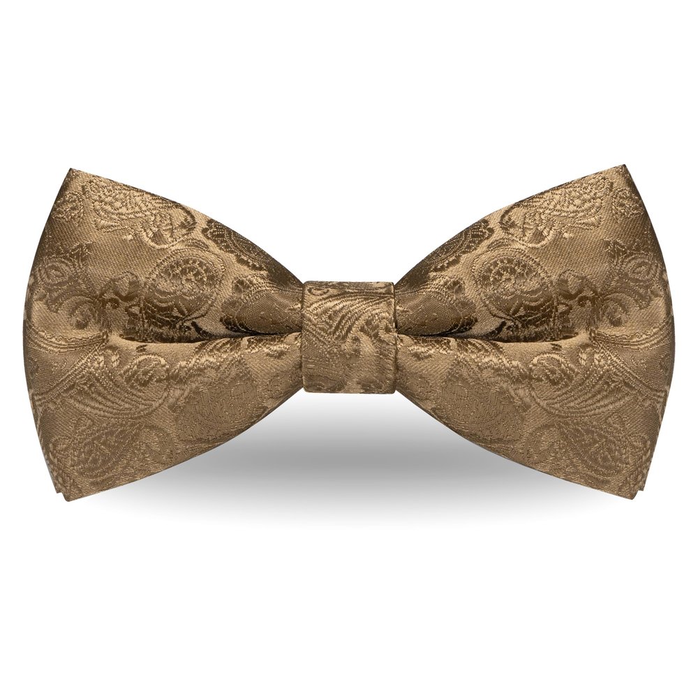 JEMYGINS Mens Pre-tied Tan Paisley Bow Tie for Wedding Party Adjustable Bowties(39)