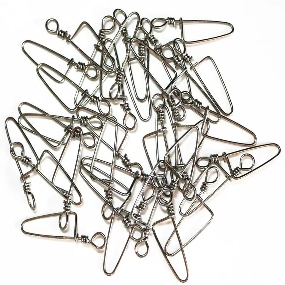 NineFit Basics 20 Pcs Stainless Steel Fishing Coastlock Snap Size:#2-Length:24mm -20 Pcs, Silver / Black Nickel