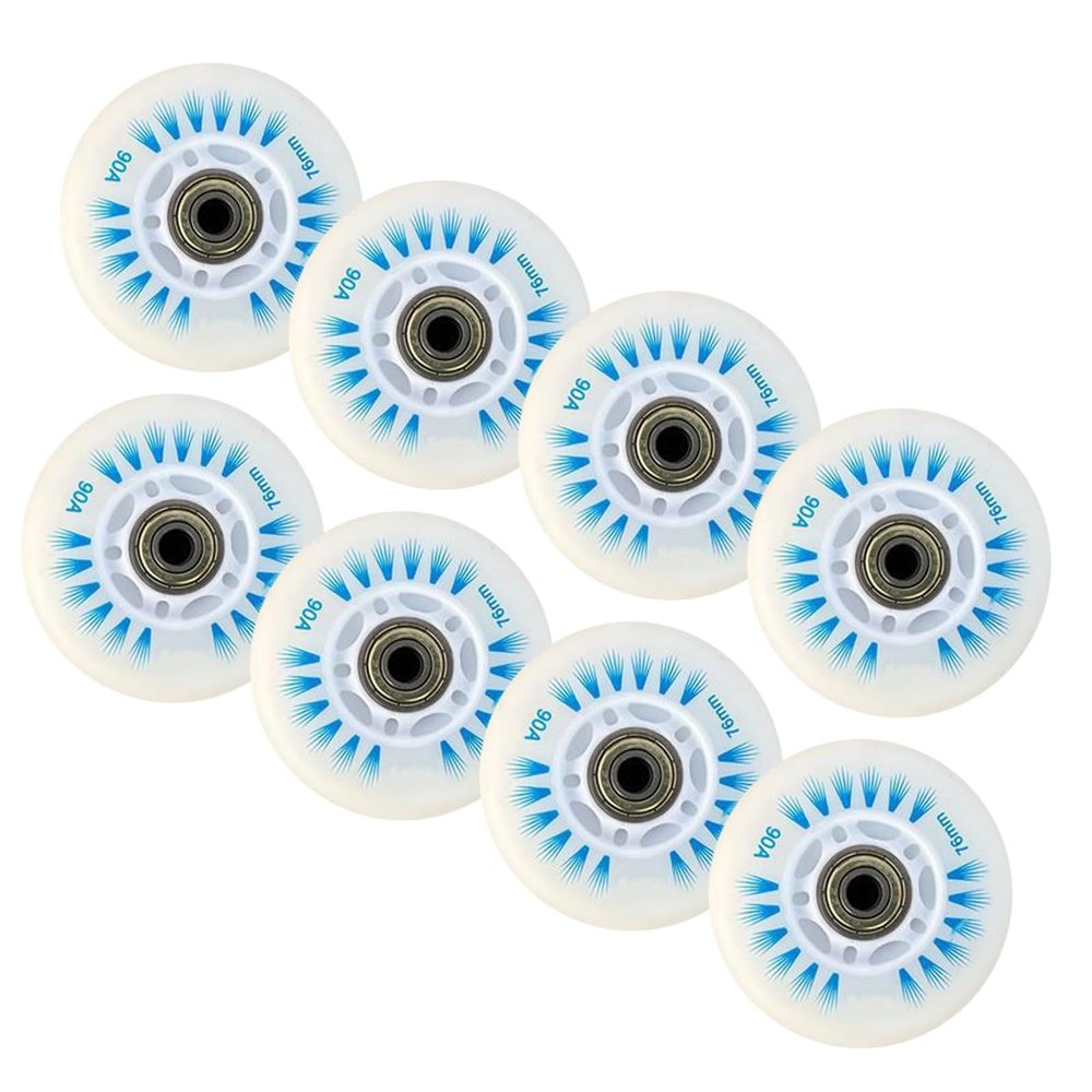 ZYANLING Roller Skate Wheels Outdoor & Indoor Inline Skate Wheels 8-Pack LED Pulley Light Up 90A with Bearings Core 60/62/64/68/70/72/76/80mm Replace Wheels Skating Wheels