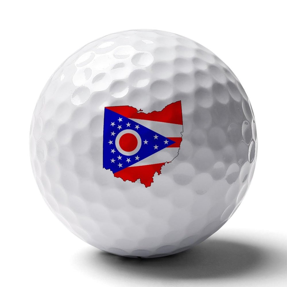 Flag Map of Ohio Funny Cute Golf Balls Professional Ultimate Performance Golf Ball Best Gift for Father Husband Son