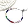 Uloveido Multicolor Cubic Zirconia Tennis Bracelet - Adjustable CZ Tennis Bangle Crystal Stylish and Sparkling Women's Fashion Jewelry YA4375 (Multi Colors) view 4