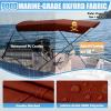 Cerumute 3 Bow Bimini Top Replacement Canvas with Stern Light Hole and Storage Boot, 900D Heavy Duty Waterproof Bimini Top Canvas Only Without Frame, 6'L 67"-72" W Burgundy view 2