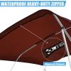 Cerumute 3 Bow Bimini Top Replacement Canvas with Stern Light Hole and Storage Boot, 900D Heavy Duty Waterproof Bimini Top Canvas Only Without Frame, 6'L 67"-72" W Burgundy view 3