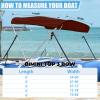Cerumute 3 Bow Bimini Top Replacement Canvas with Stern Light Hole and Storage Boot, 900D Heavy Duty Waterproof Bimini Top Canvas Only Without Frame, 6'L 67"-72" W Burgundy view 4