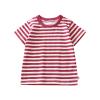 Ikevan Toddler Baby Boys Girls Striped Color Block Short Sleeve T Shirts Kids Casual (Watermelon Red, 12-18 Months) view 1