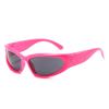 JRSMLF Retro Steam Punk Sunglasses Rectangle Outdoor Mirror Glasses Men Women Cycling Shades Sports Driving Eyewear UV400,Pink Grey,one size view 1