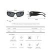 JRSMLF Retro Steam Punk Sunglasses Rectangle Outdoor Mirror Glasses Men Women Cycling Shades Sports Driving Eyewear UV400,Pink Grey,one size view 2