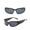 JRSMLF Retro Steam Punk Sunglasses Rectangle Outdoor Mirror Glasses Men Women Cycling Shades Sports Driving Eyewear UV400,Pink Grey,one size view 3