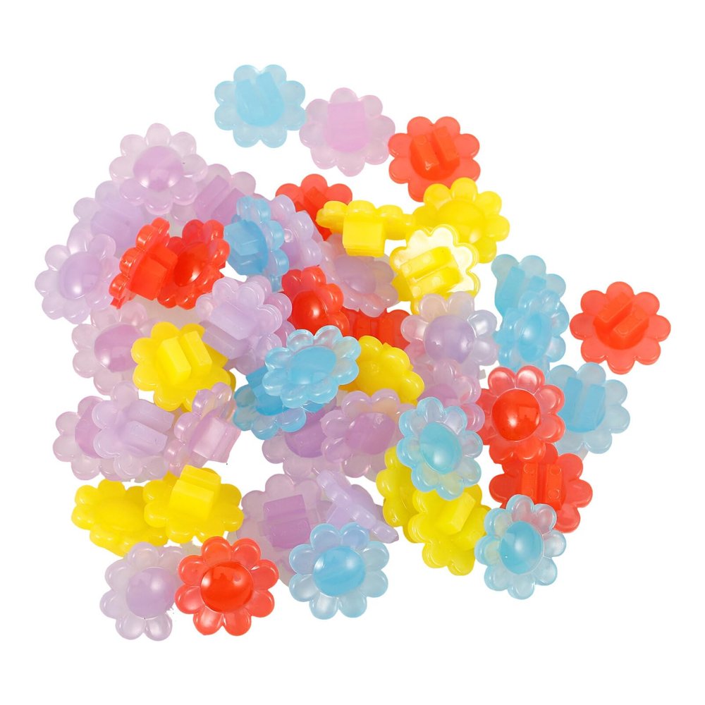 HANABASS 30pcs Bicycle Spoke Beads Flower Shaped Bicycle Wheel Spokes Plastic Clip Bead Wheel Wires Decorations Kids Bike Accessories for Kids Girls Bike Decorations