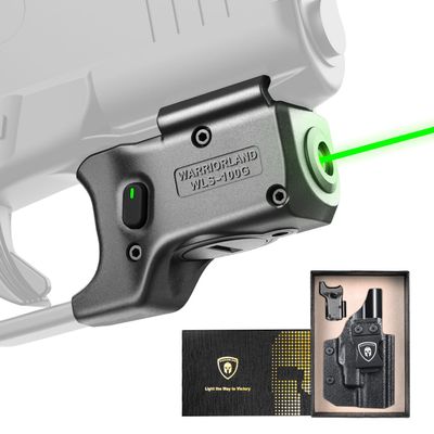 WARRIORLAND Green Laser Sight Fit Glock 48 MOS with Kydex Holster, Green Beam Sight with Power Indicator, Glock 48 MOS with IWB Holster Right Hand