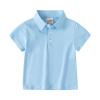 Ikevan Baby and Toddler Boys Classic Short Sleeve Polo Shirt Summer Solid Color Dress Shirt Top (Light Blue, 2-3 Years) view 1